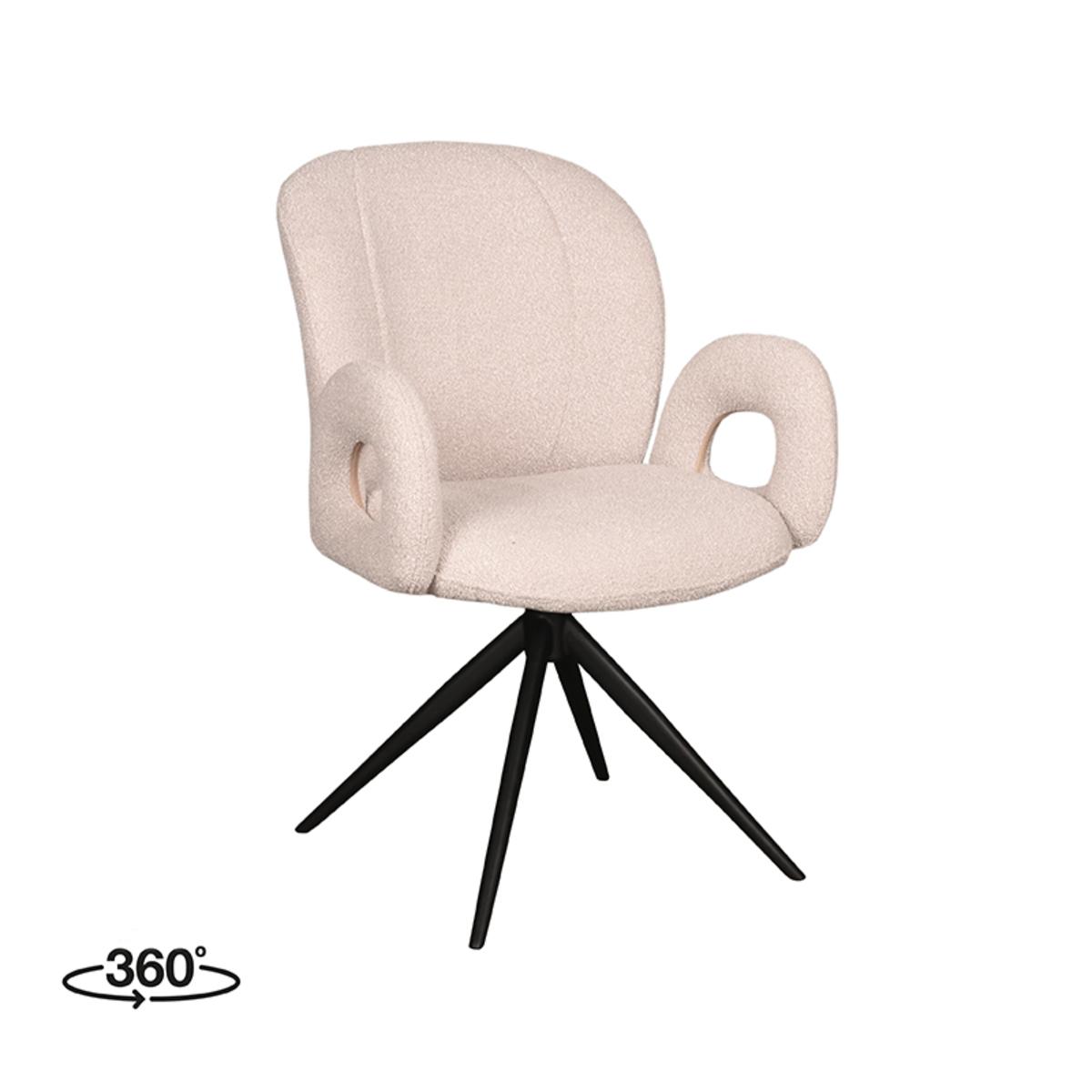 Eetkamerstoel Neo - Naturel - Boucle - Zwart Onderstel afbeelding 1  Eetkamerstoel Neo - Naturel - Boucle - Zwart Onderstel afbeelding 1