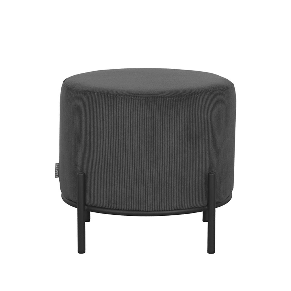  Poef Troy - Antraciet - Ribcord afbeelding 1