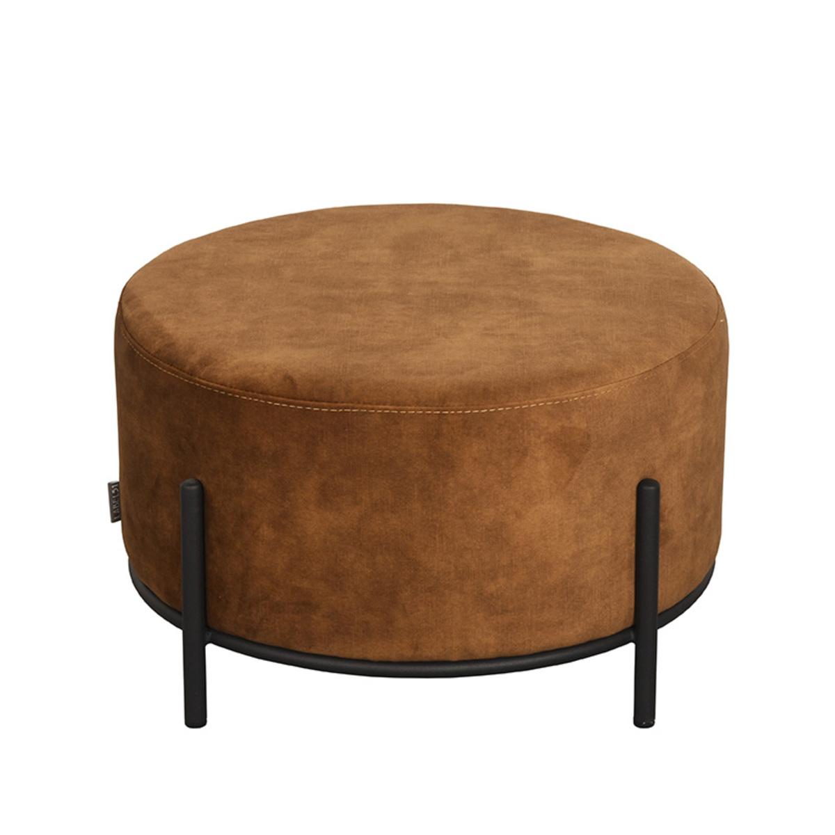  Poef Troy - Oker - Velours afbeelding 2