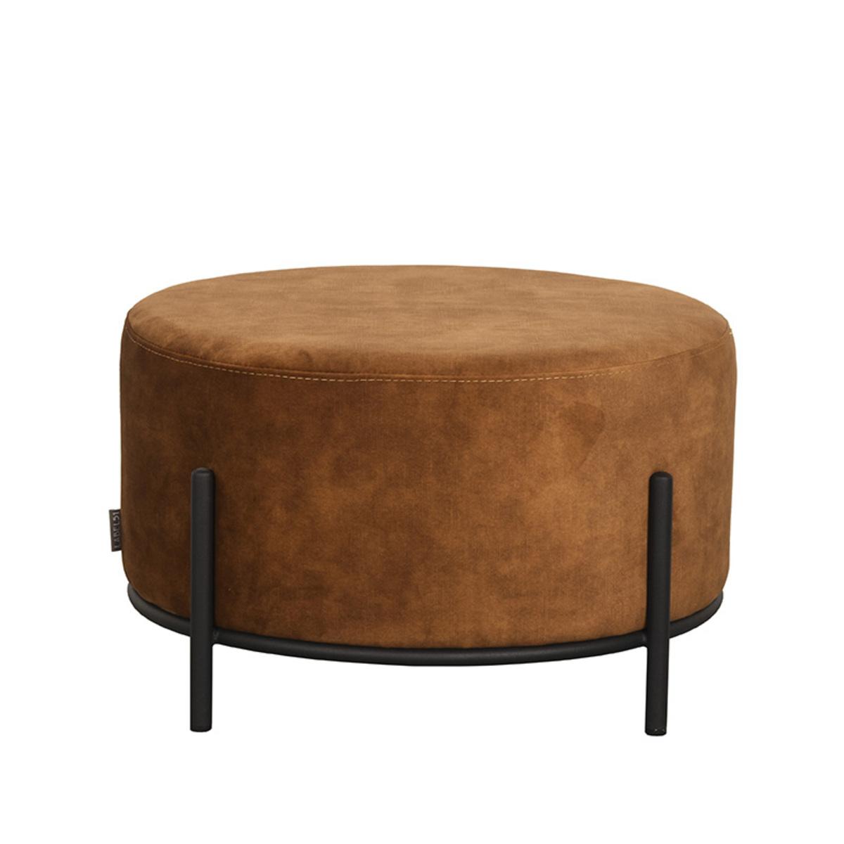  Poef Troy - Oker - Velours afbeelding 1