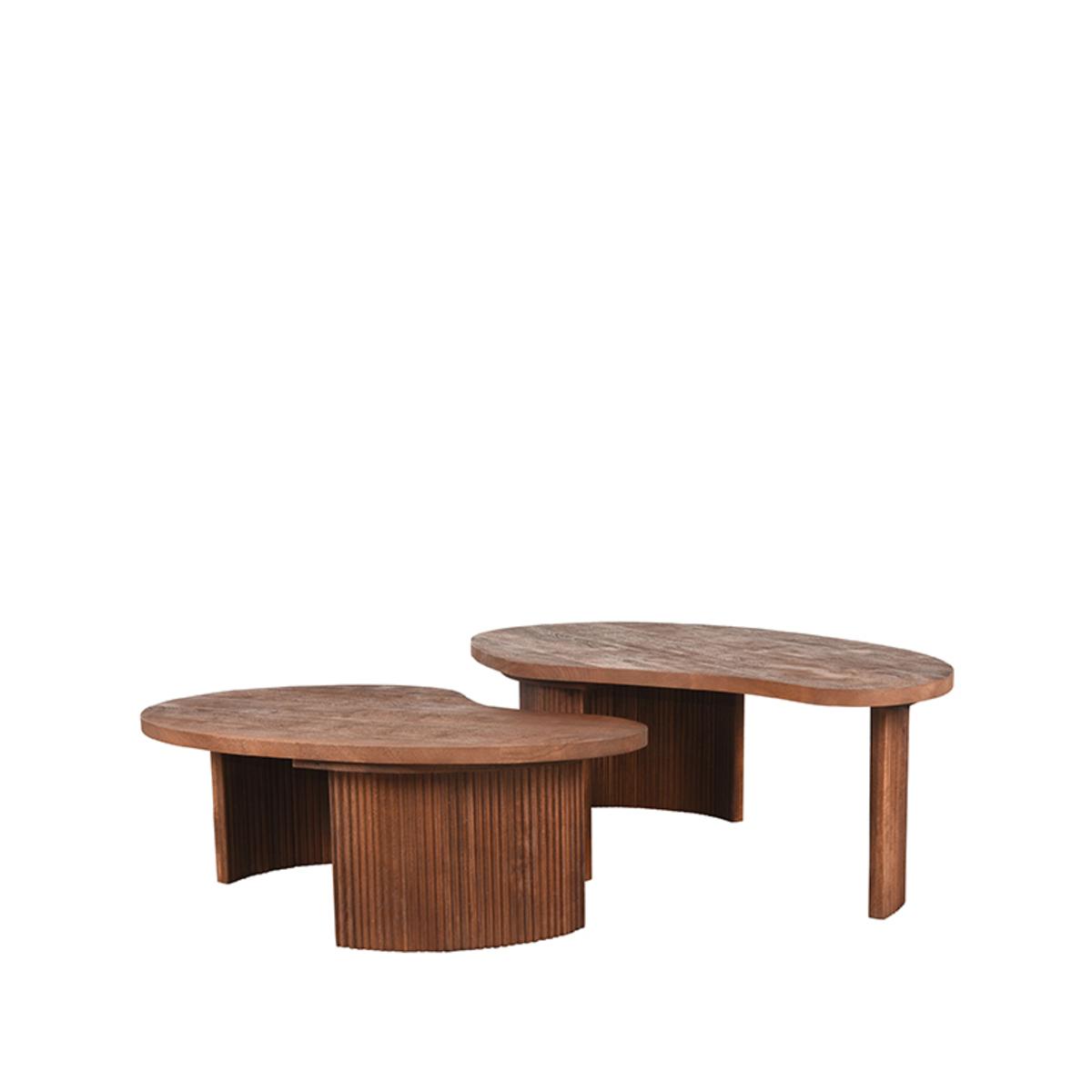  Salontafel Set Timon 100x58x40 cm - Espresso - Mangohout afbeelding 1