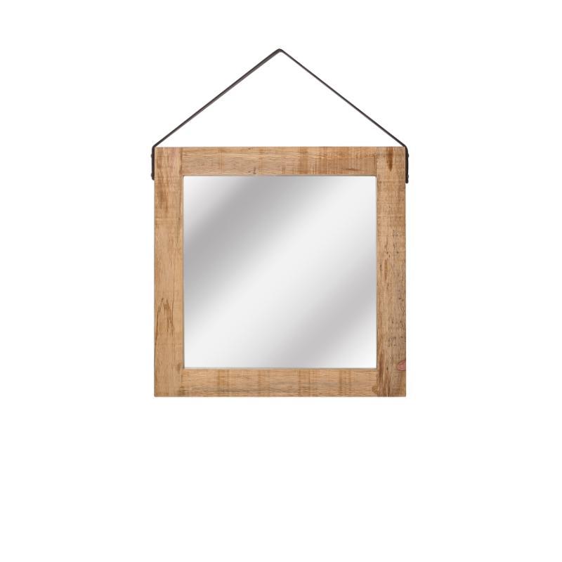  Spiegel - Naturel - Mangohout - 60x60 cm afbeelding 1