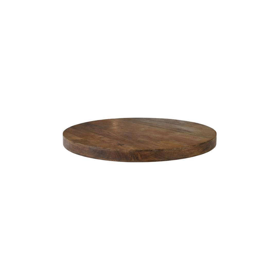  Eetkamertafel Tafelblad Straight Edge - Naturel - Mangohout - 70 cm - Rond afbeelding 1