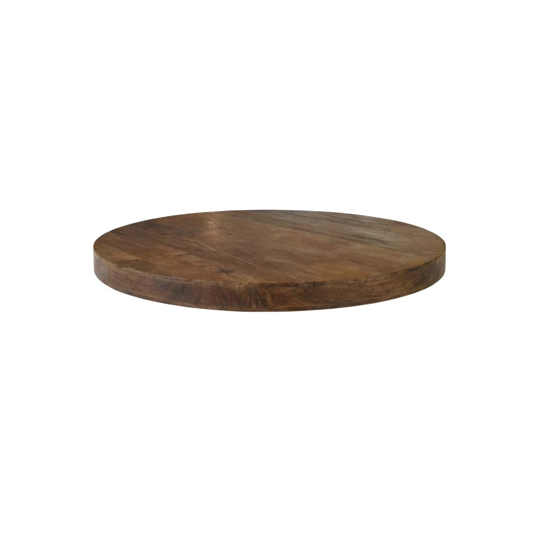  Eetkamertafel Tafelblad Straight Edge - Nature Smooth - Mangohout - 110 cm - Rond Straight afbeelding 1
