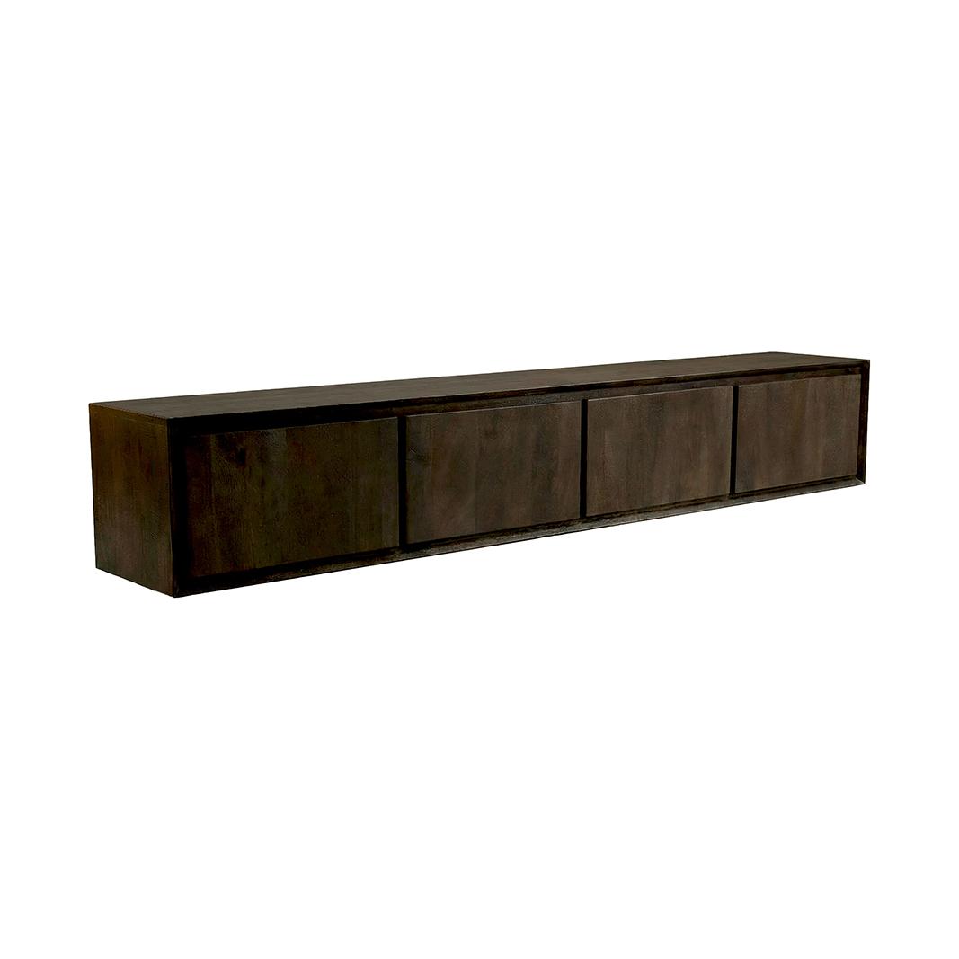  Tv-meubel Nori - Espresso - Mangohout - 220 cm afbeelding 1