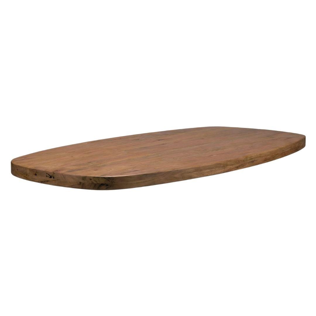  Eetkamertafel Tafelblad Deens Ovaal - Nature Smooth - Mangohout - 240 cm - Deens Ovaal afbeelding 1