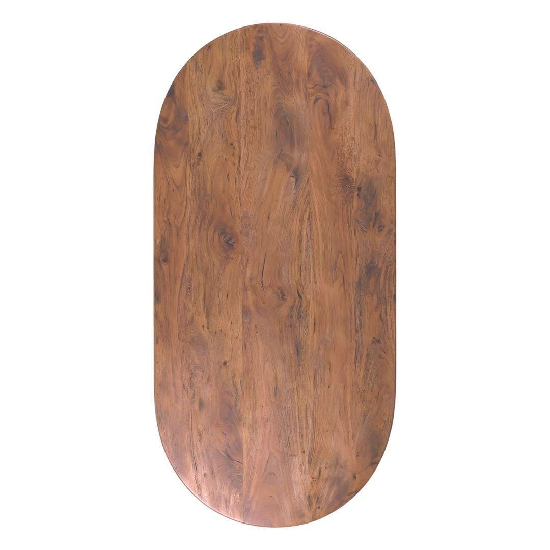  Eetkamertafel Tafelblad Halve Cirkel - Nature Smooth - Mangohout - 240 cm - Halve Cirkel afbeelding 2