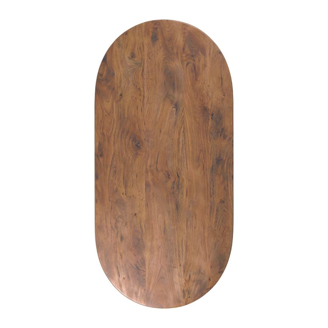  Eetkamertafel Tafelblad Halve Cirkel - Nature Smooth - Mangohout - 220 cm - Halve Cirkel afbeelding 2