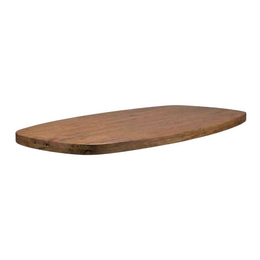  Eetkamertafel Tafelblad Deens Ovaal - Nature Smooth - Mangohout - 220 cm - Deens Ovaal afbeelding 1