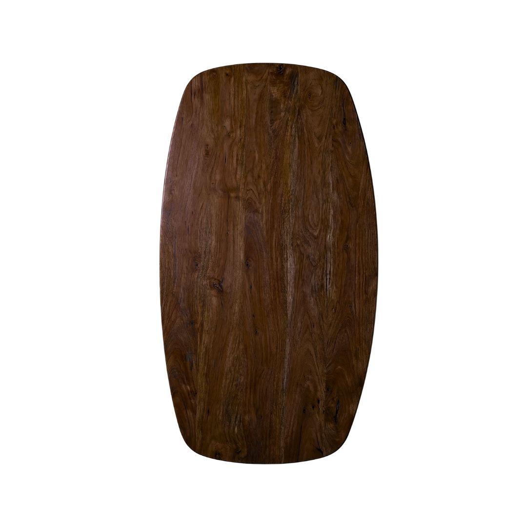  Eetkamertafel Tafelblad Deens Ovaal - Espresso - Mangohout - 160 cm - Deens Ovaal afbeelding 2