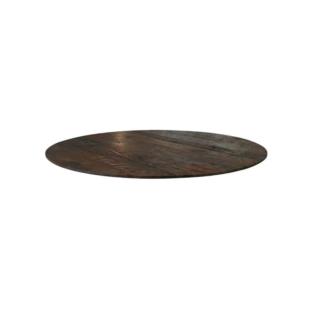  Eetkamertafel Tafelblad Sloppy Edge - Espresso - Mangohout - 130 cm - Rond Sloppy afbeelding 1