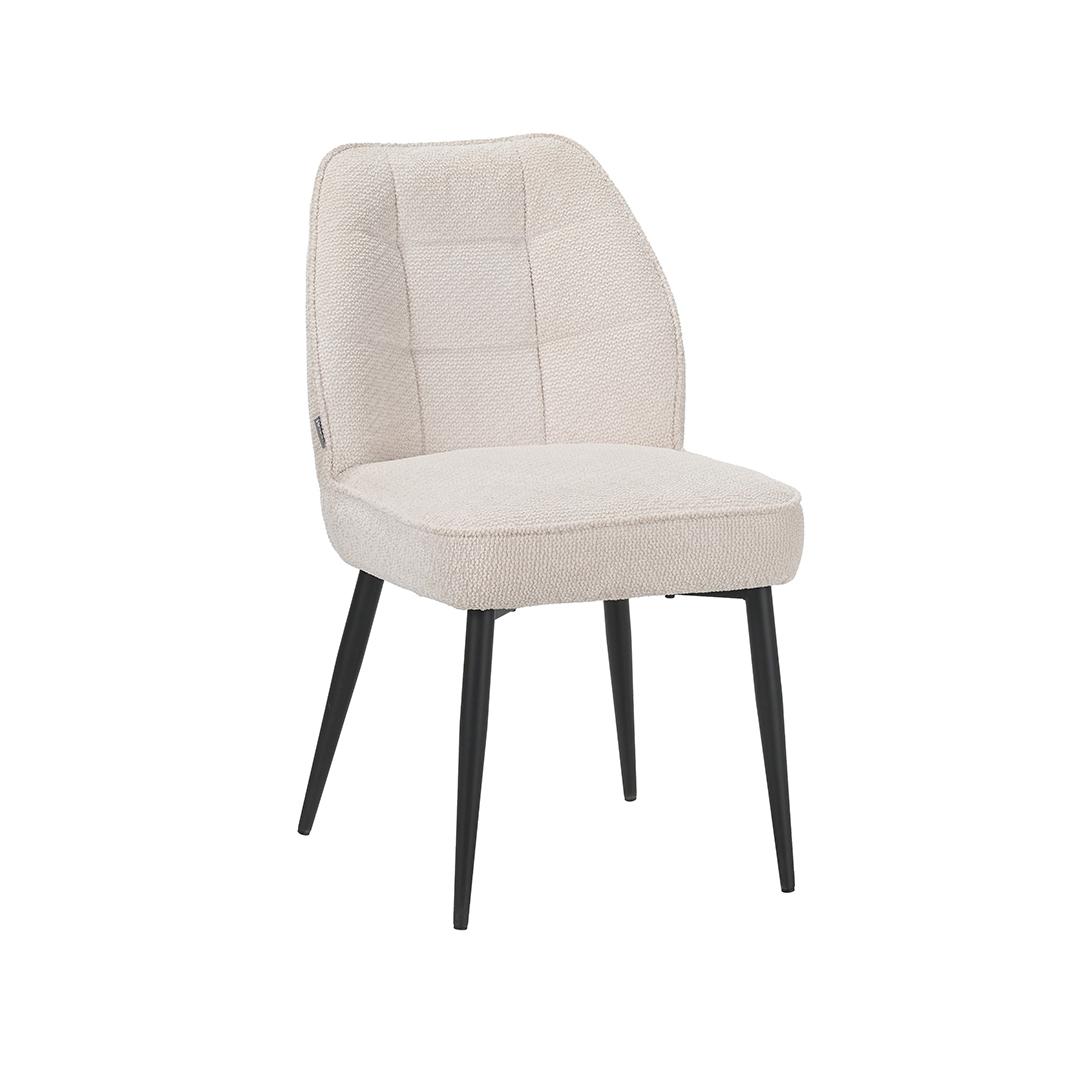  Eetkamerstoel Liam - Naturel - Egon - Zwart Metalen Frame afbeelding 1