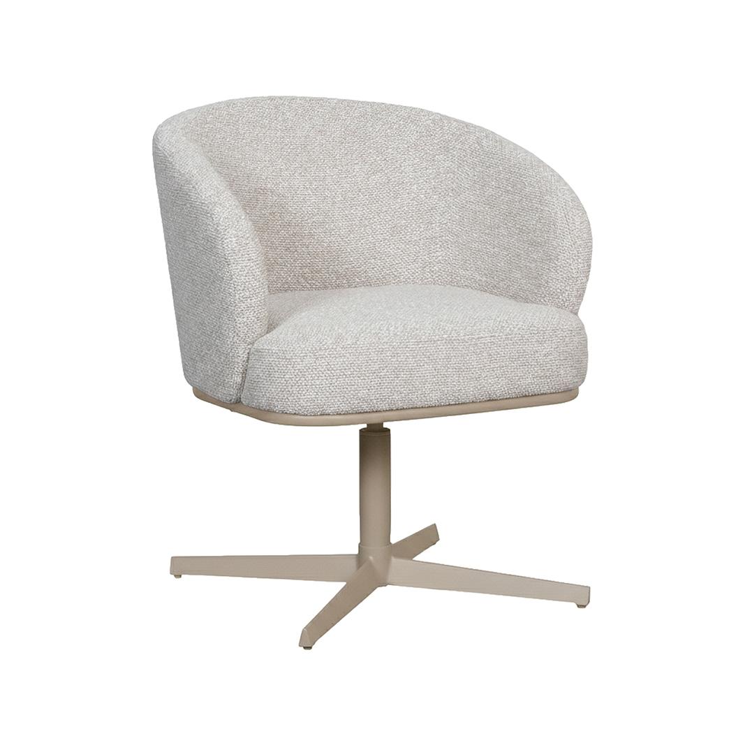  Eetkamerstoel Cannes - Naturel - Royal Boucle - Taupe Metalen Frame afbeelding 1