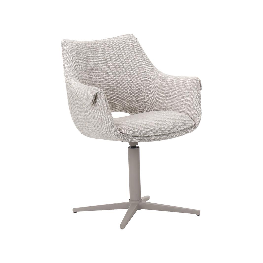  Eetkamerstoel Nozomi - Naturel - Royal Boucle - Taupe Metalen Frame afbeelding 2