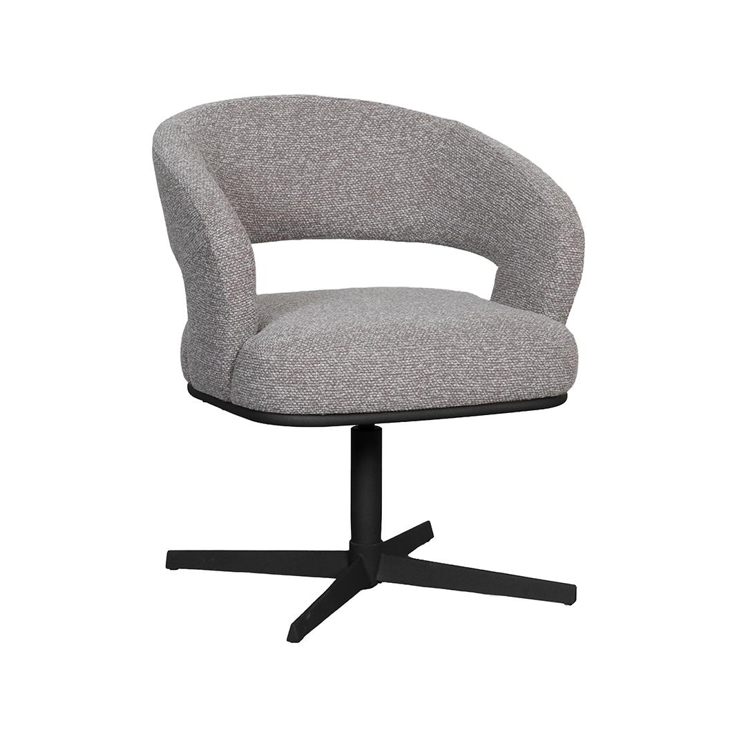  Eetkamerstoel Monaco - Mushroom - Royal Boucle - Zwart Metalen Frame afbeelding 1