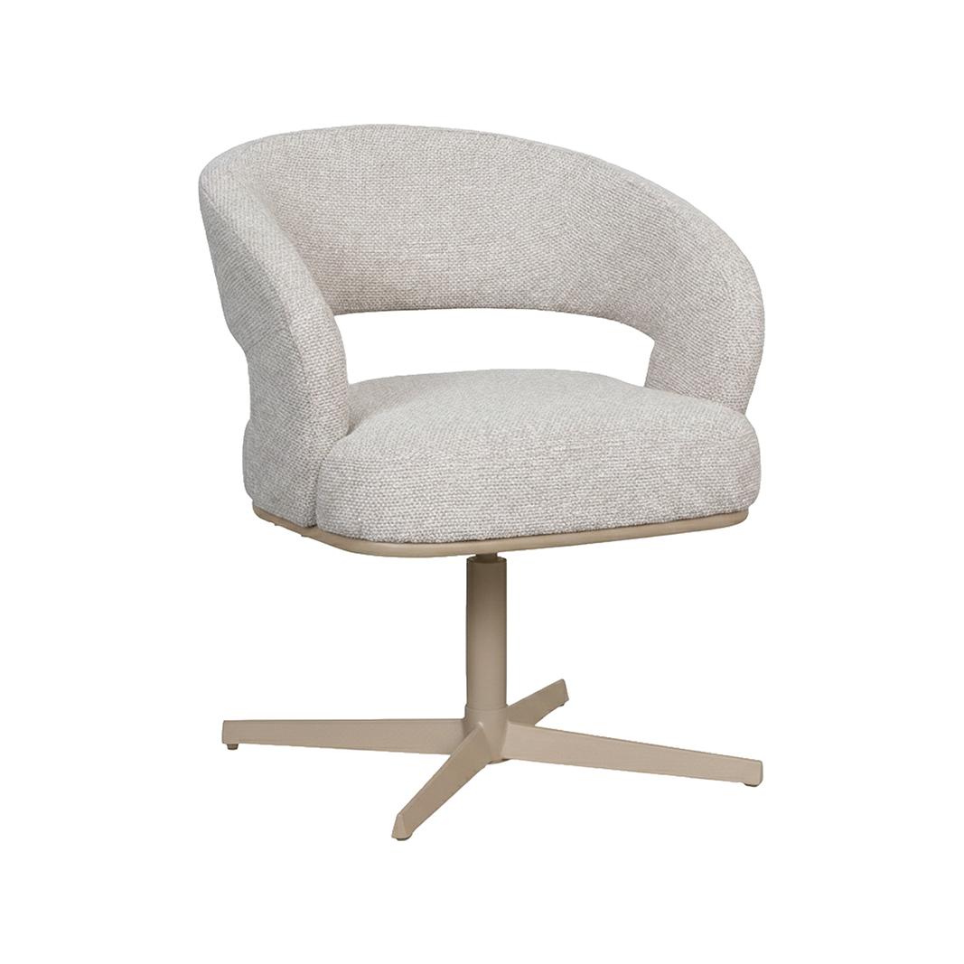  Eetkamerstoel Monaco - Naturel - Royal Boucle - Taupe Metalen Frame afbeelding 2