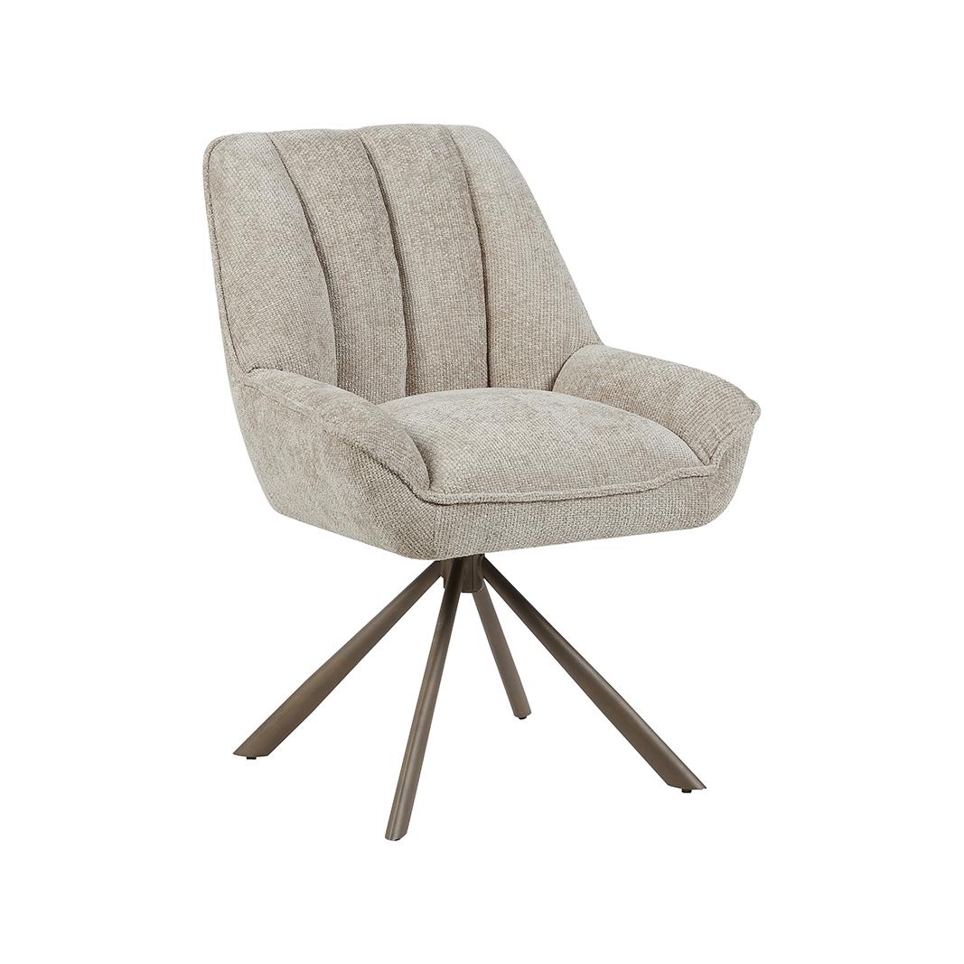  Eetkamerstoel Reims - Naturel - Haga - Brons Metalen Frame afbeelding 2