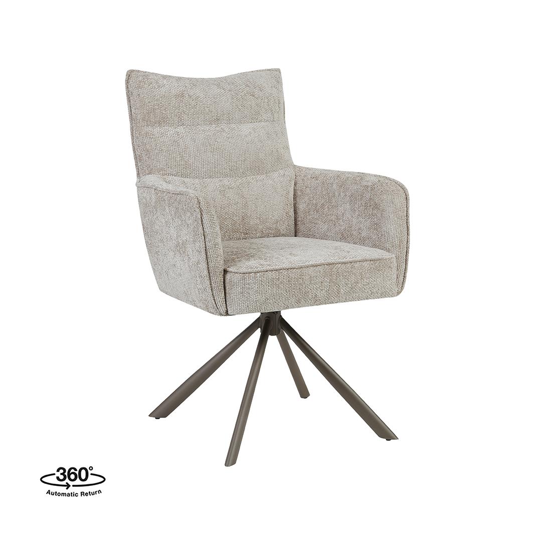  Eetkamerstoel Dubai - Naturel - Haga - Brons Metalen Frame afbeelding 1