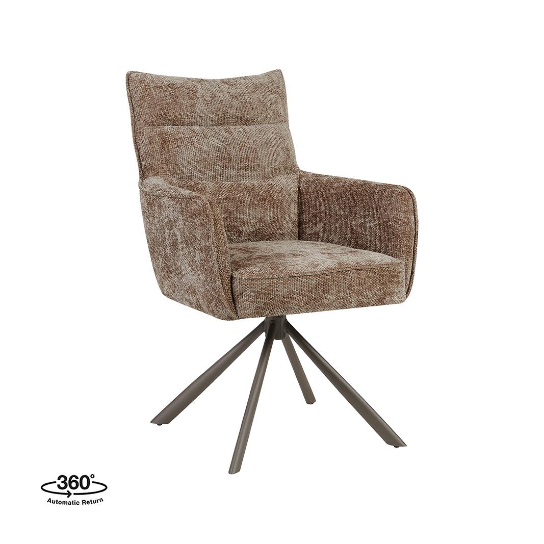  Eetkamerstoel Dubai - Taupe - Haga - Brons Metalen Frame afbeelding 1