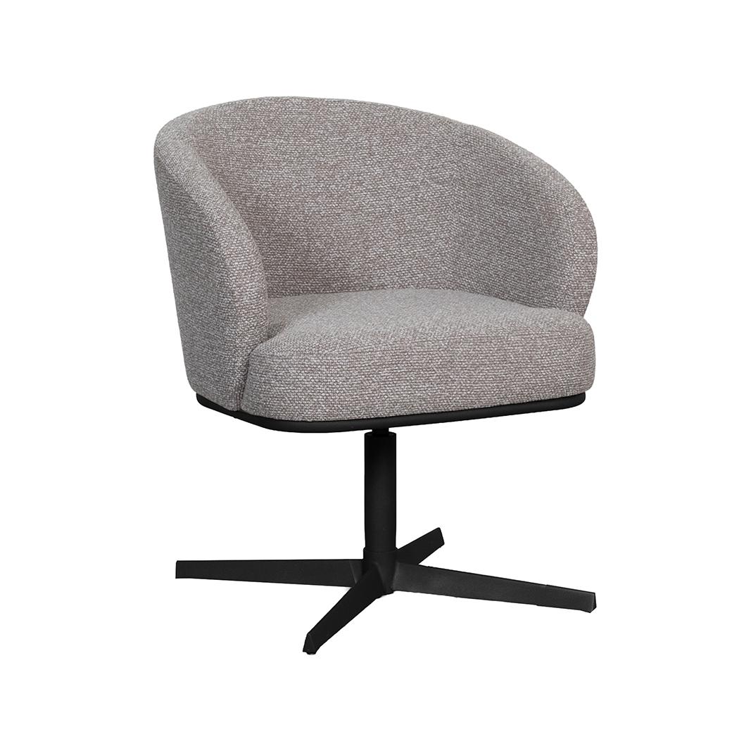  Eetkamerstoel Cannes - Mushroom - Royal Boucle - Zwart Metalen Frame afbeelding 2