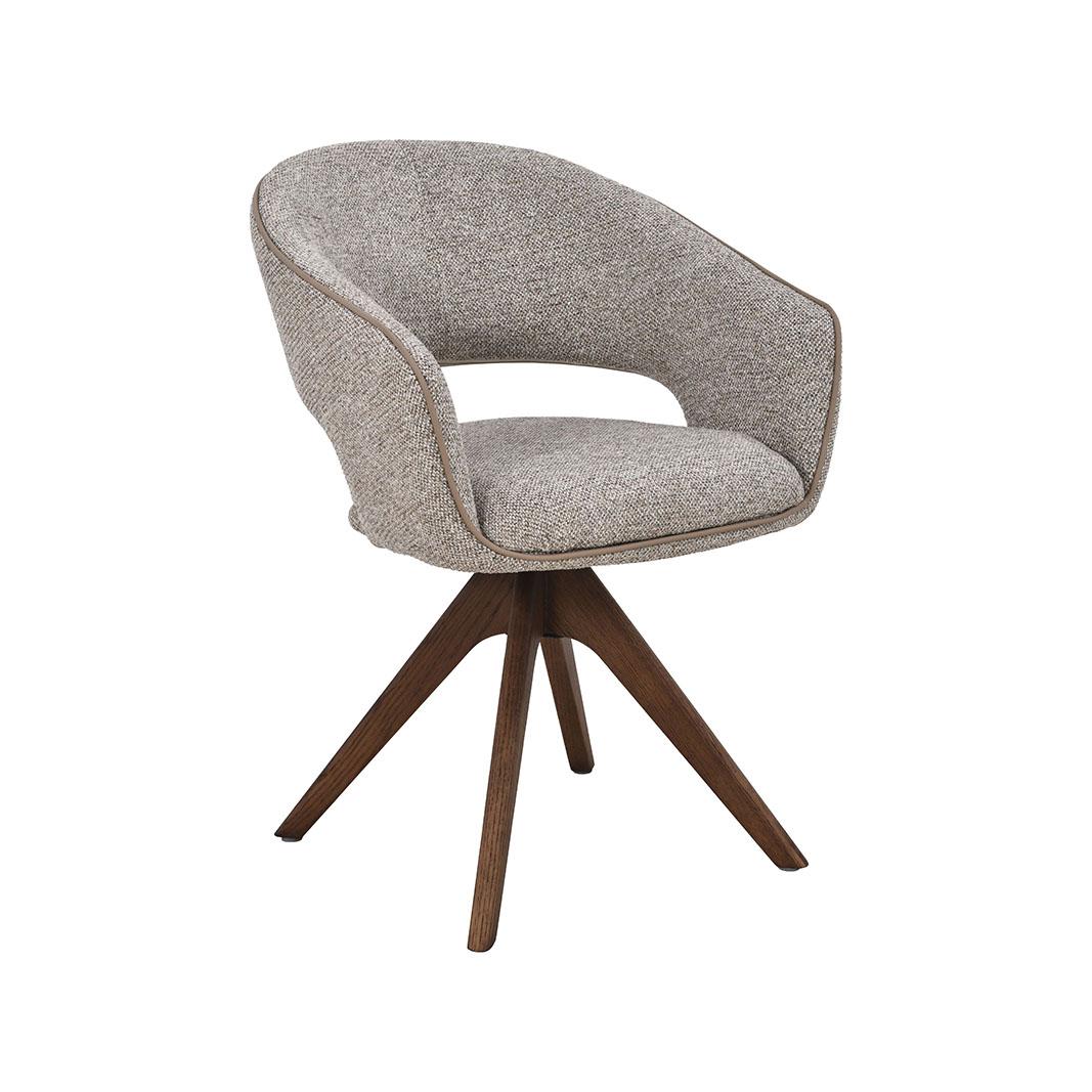  Eetkamerstoel Osuma - Beige - Prestige - Walnoot Houten Frame afbeelding 1