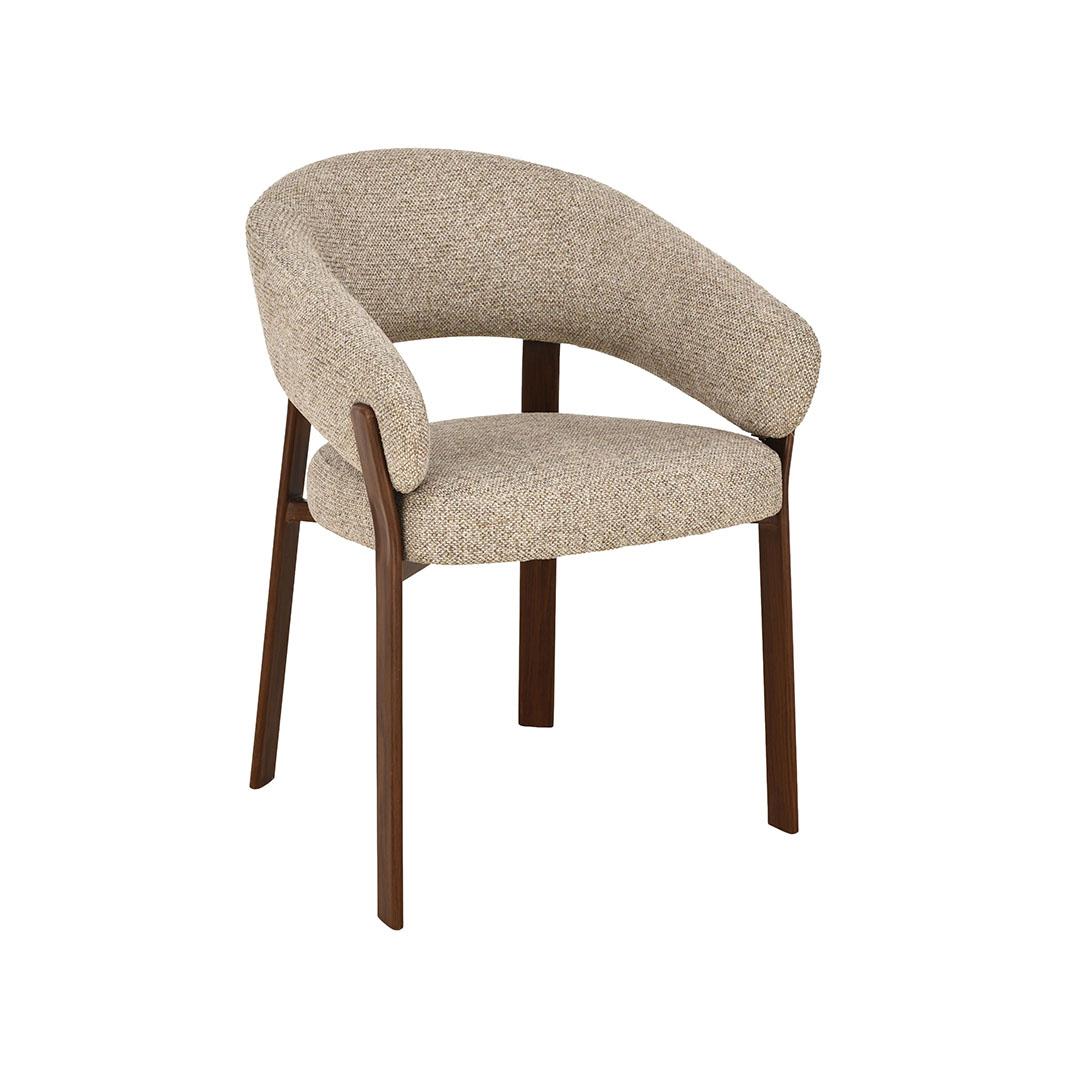  Eetkamerstoel Sato - Beige - Prestige - Walnoot Houten Frame afbeelding 1