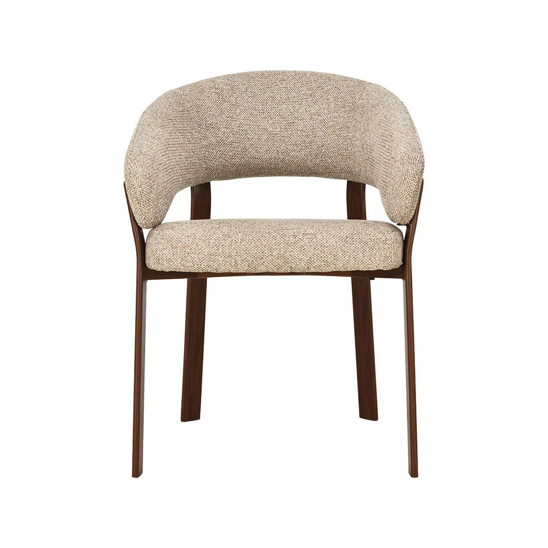  Eetkamerstoel Sato - Beige - Prestige - Walnoot Houten Frame afbeelding 2