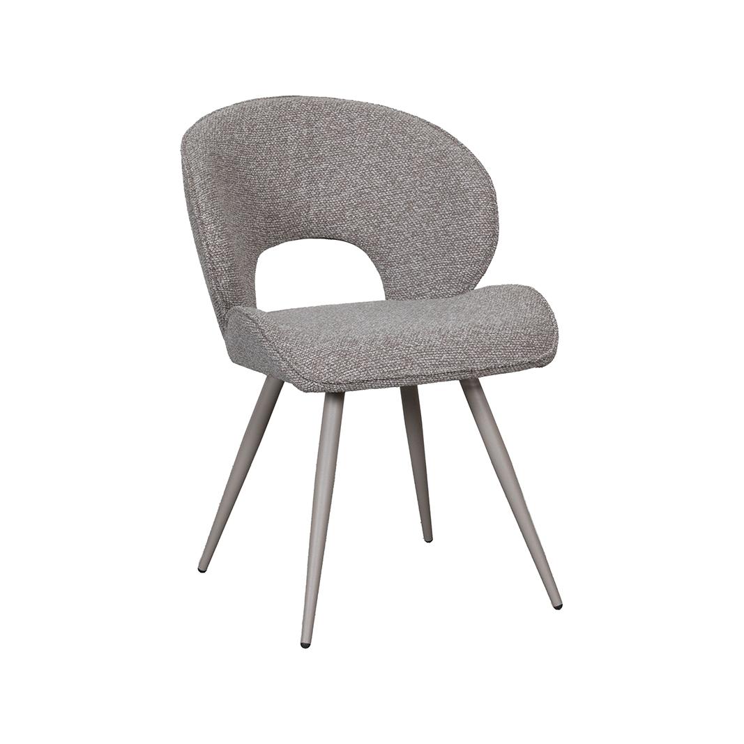  Eetkamerstoel Sakura - Mushroom - Royal Boucle - Taupe Metalen Frame afbeelding 1