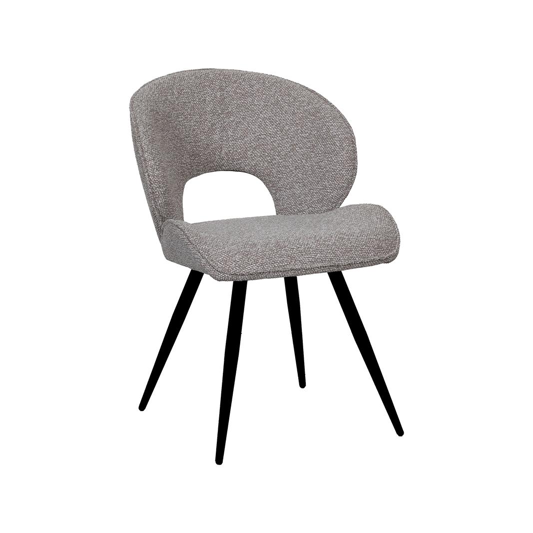  Eetkamerstoel Sakura - Mushroom - Royal Boucle - Zwart Metalen Frame afbeelding 1