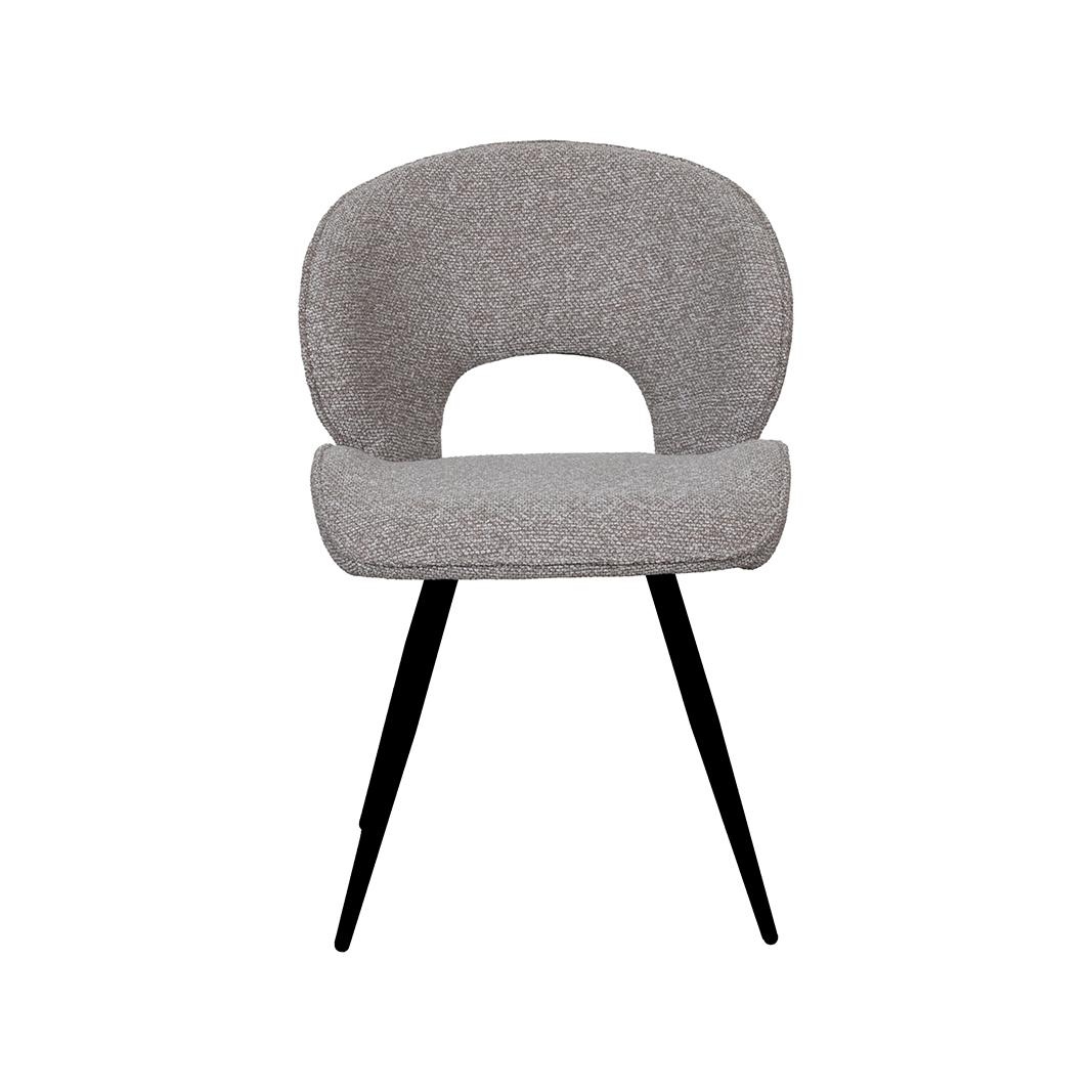  Eetkamerstoel Sakura - Mushroom - Royal Boucle - Zwart Metalen Frame afbeelding 2