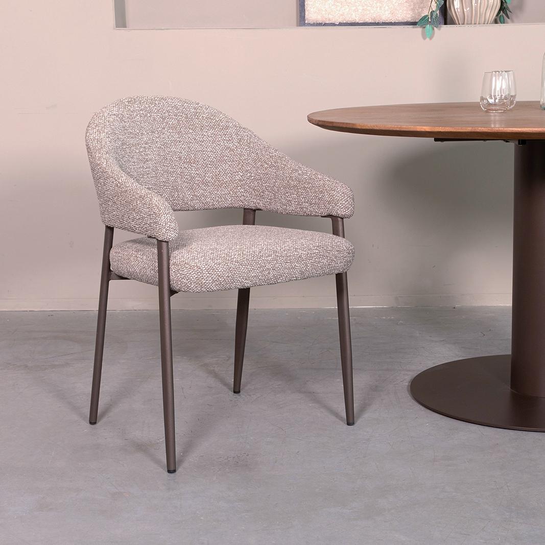  Eetkamerstoel Sora - Mushroom - Royal Boucle afbeelding 1