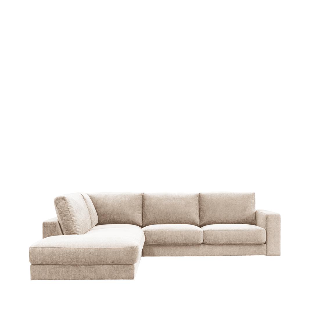  Hoekbank Valero - Naturel - Chenille - Links Voorstaand afbeelding 1