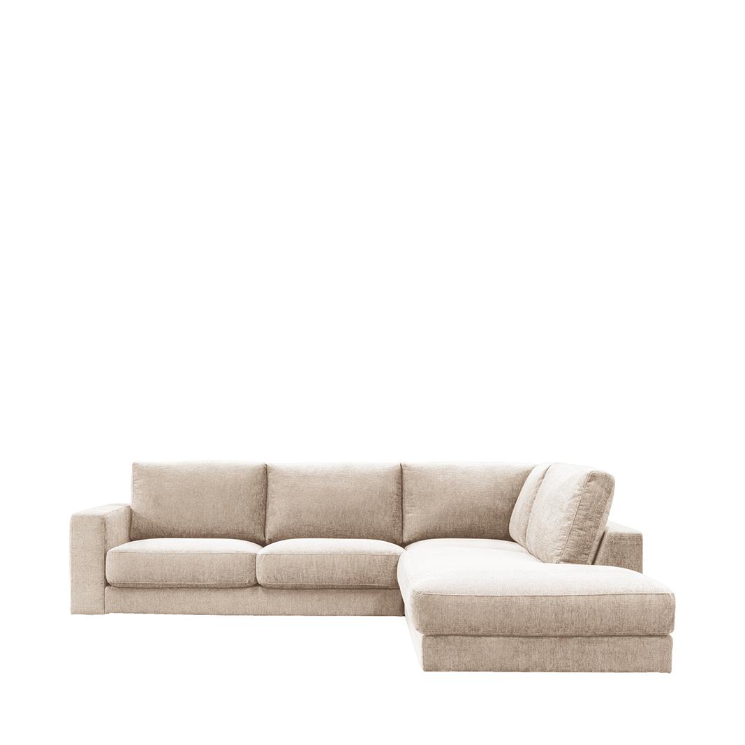  Hoekbank Valero - Naturel - Chenille - Rechts Voorstaand afbeelding 1