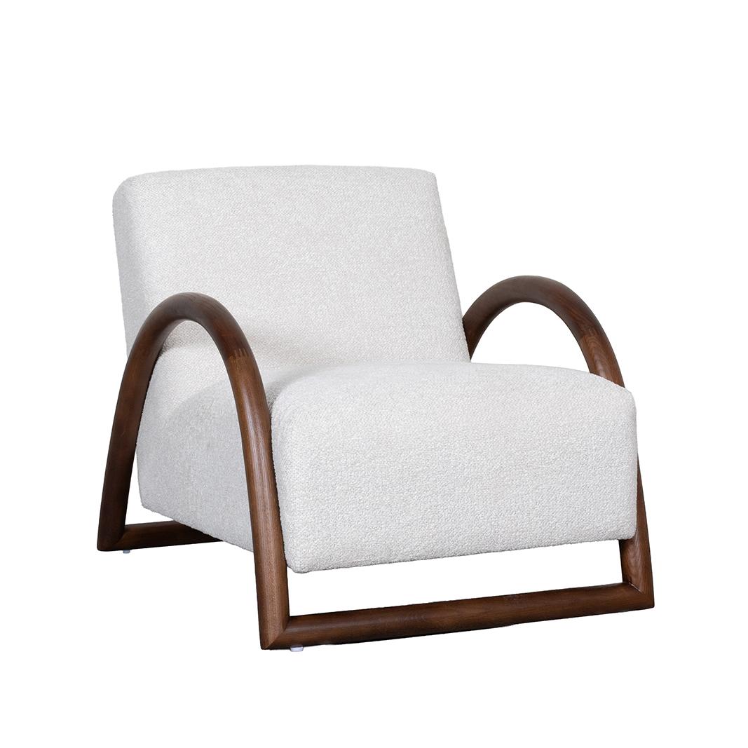  Fauteuil Viggo - Naturel - Geweven - Walnoot Houten Frame afbeelding 2