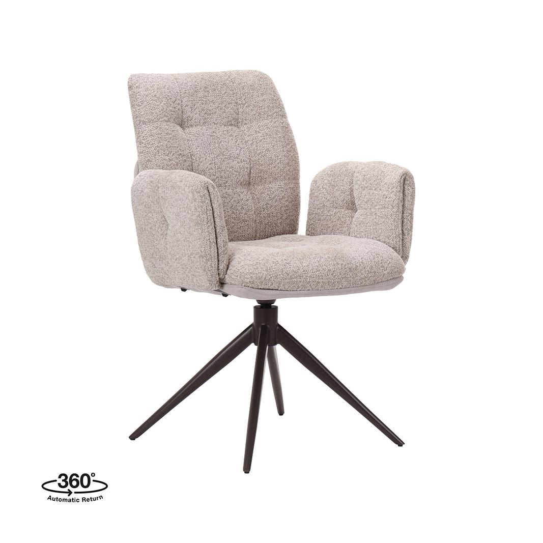  Eetkamerstoelen Unreal - Beige - Geweven afbeelding 1