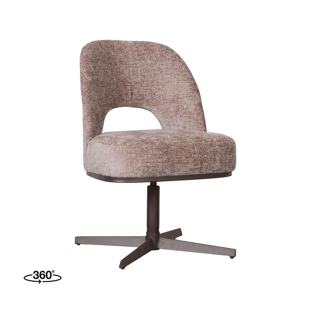  Eetkamerstoelen Port Grimaud - Taupe - Chenille afbeelding 1