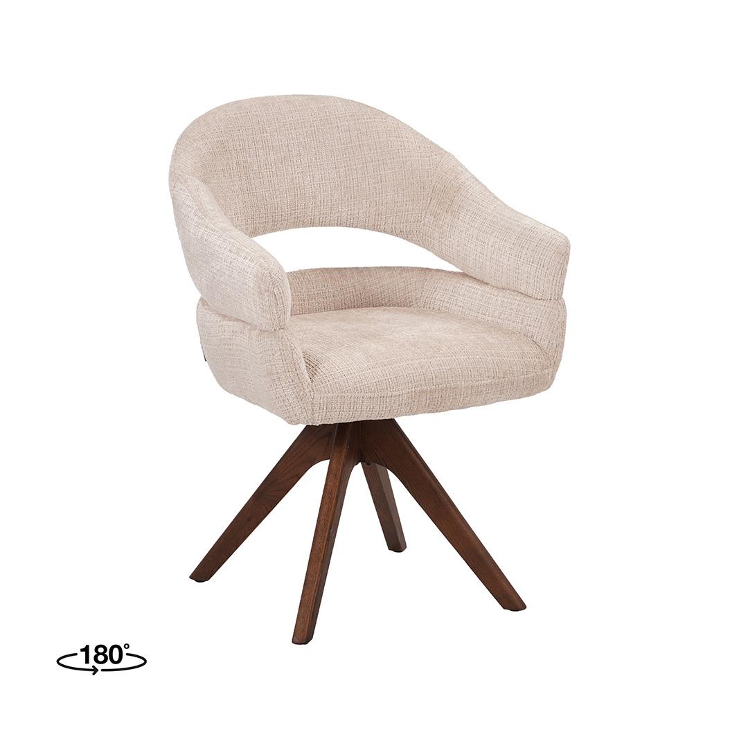  Eetkamerstoel Sofia - Naturel - Chenille - One Size afbeelding 1
