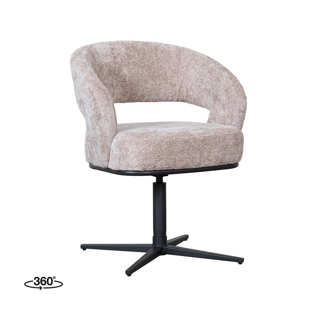 Eetkamerstoelen New York - Naturel - Chenille afbeelding 1