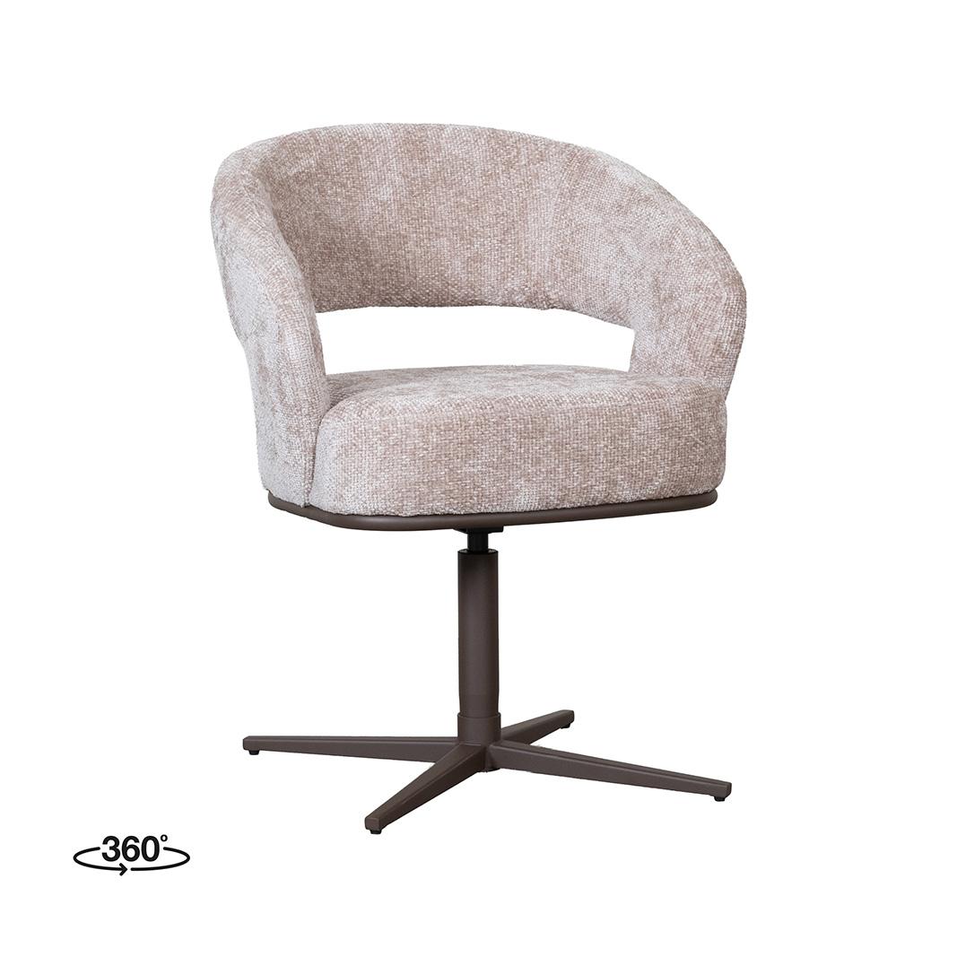  Eetkamerstoelen New York - Naturel - Chenille afbeelding 1