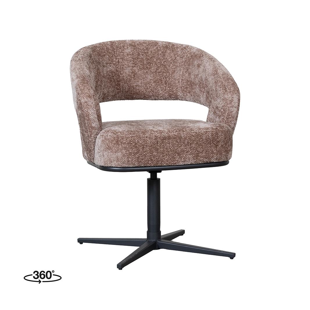  Eetkamerstoelen New York - Taupe - Chenille afbeelding 1