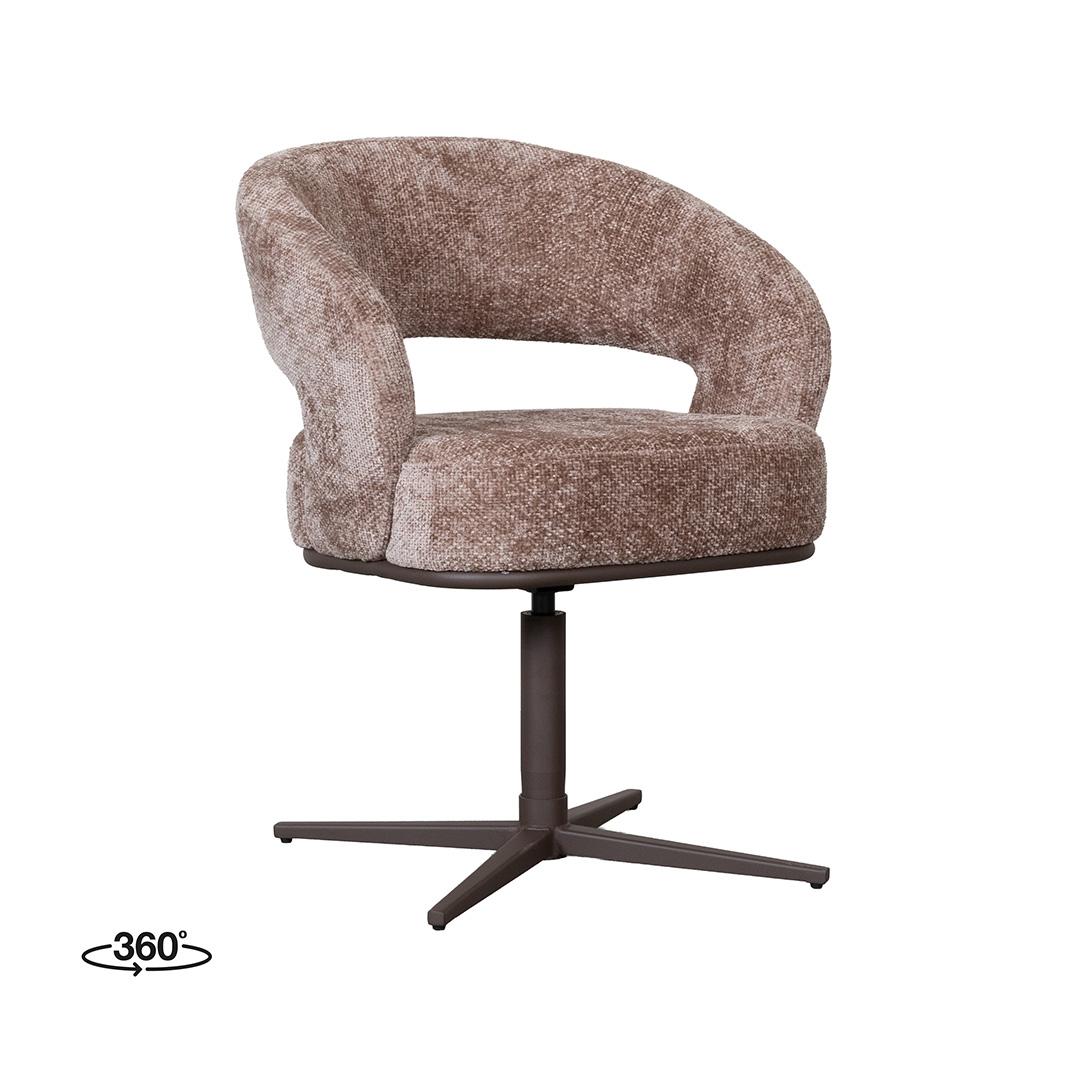  Eetkamerstoelen New York - Taupe - Chenille afbeelding 1