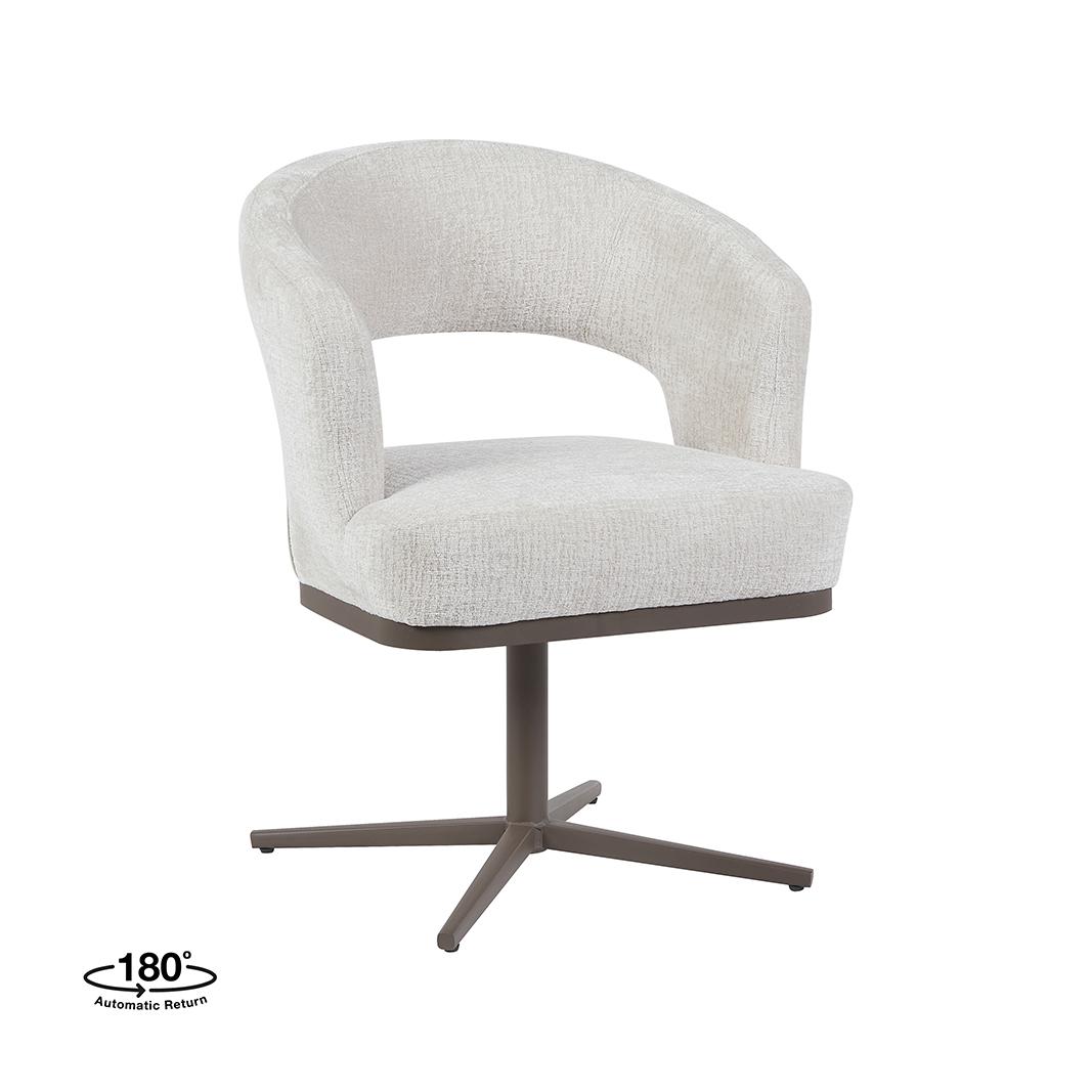  Eetkamerstoel Monaco - Naturel - Geweven - Taupe Metalen Frame afbeelding 1