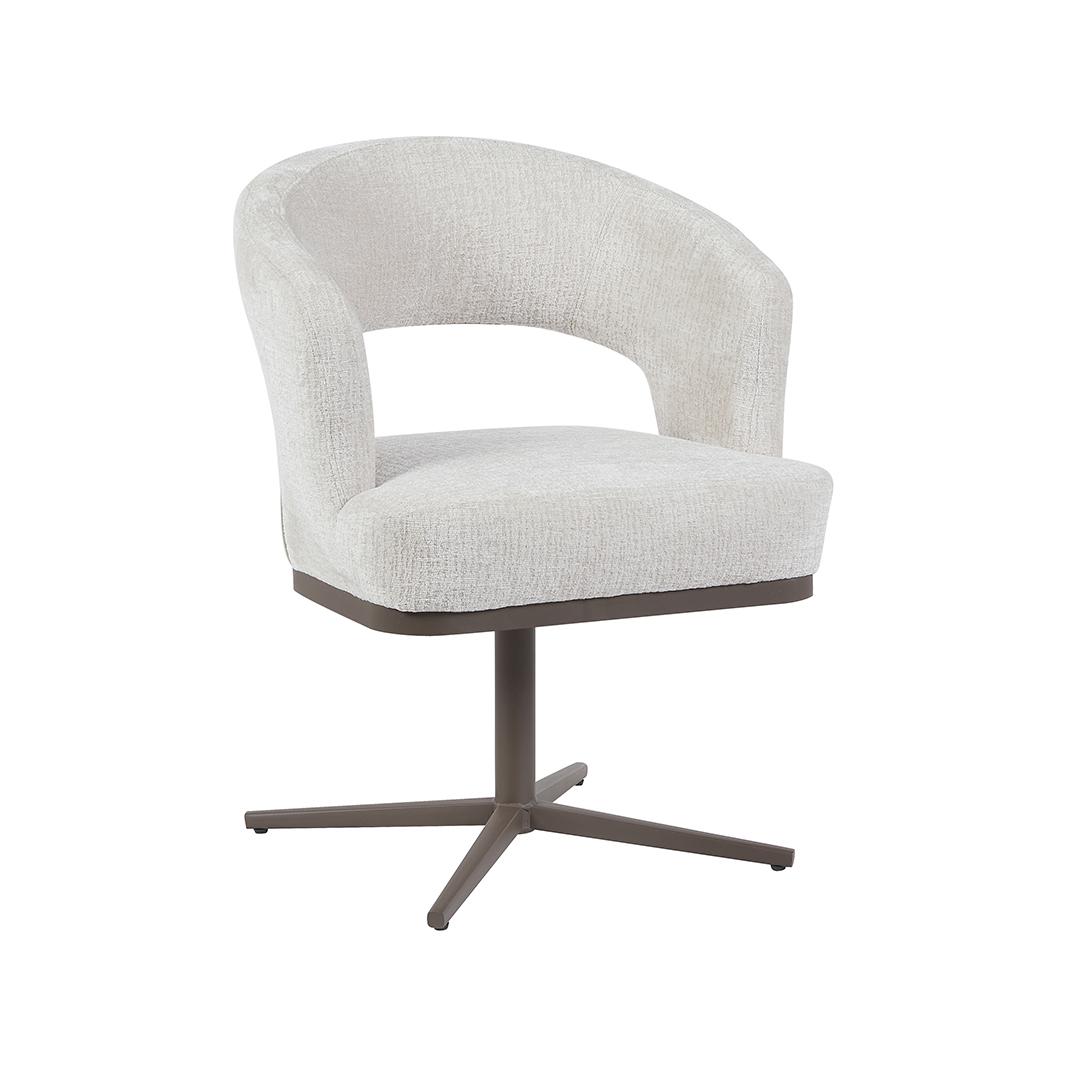  Eetkamerstoel Monaco - Naturel - Geweven - Taupe Metalen Frame afbeelding 2