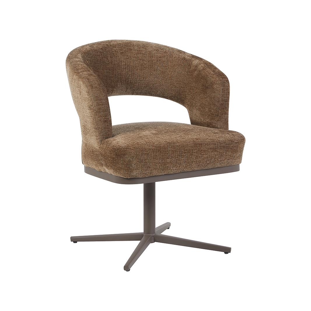 Eetkamerstoel Monaco - Taupe - Geweven - Taupe Metalen Frame afbeelding 2
