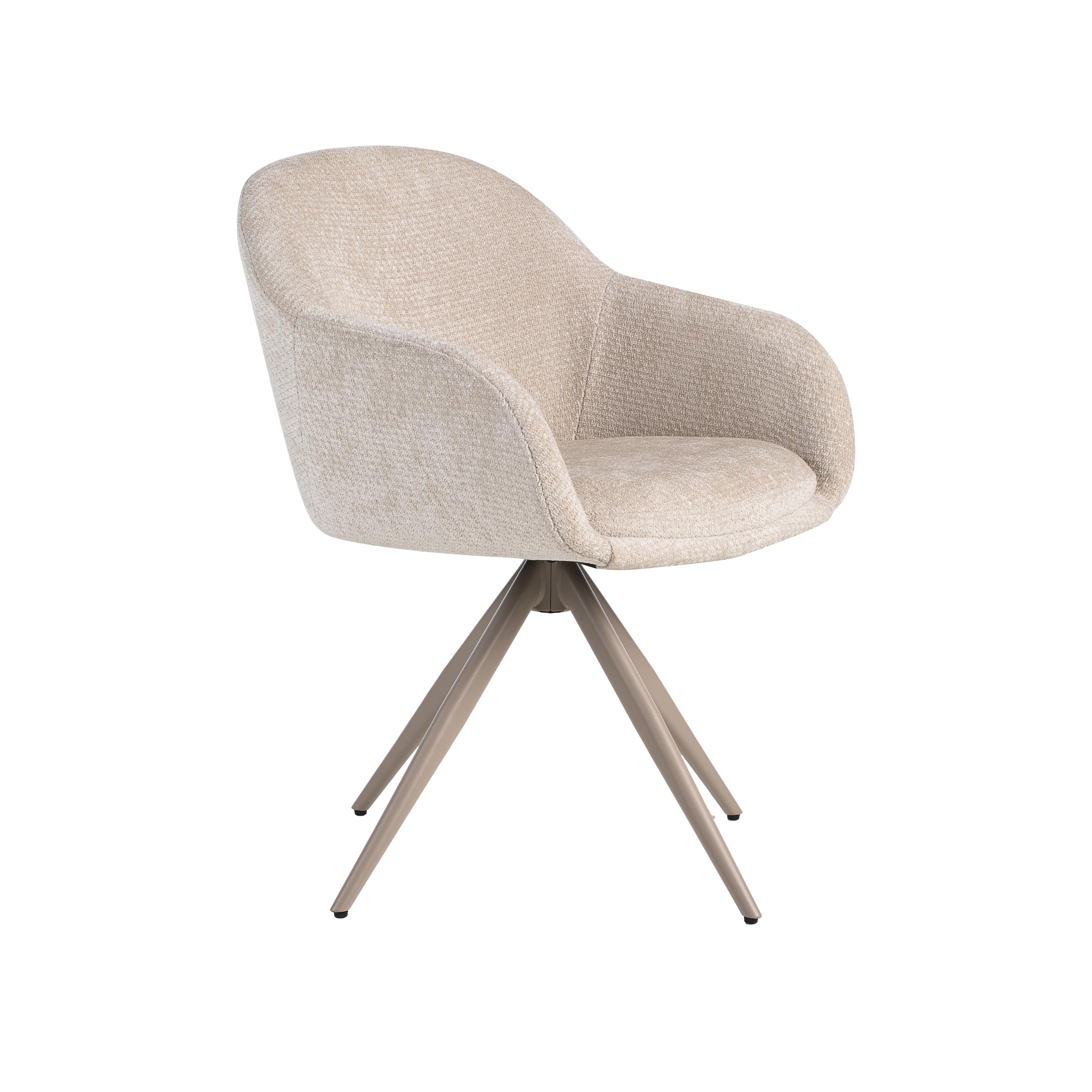  Eetkamerstoel Fiby - Naturel - Elite - Taupe Metalen Frame afbeelding 1