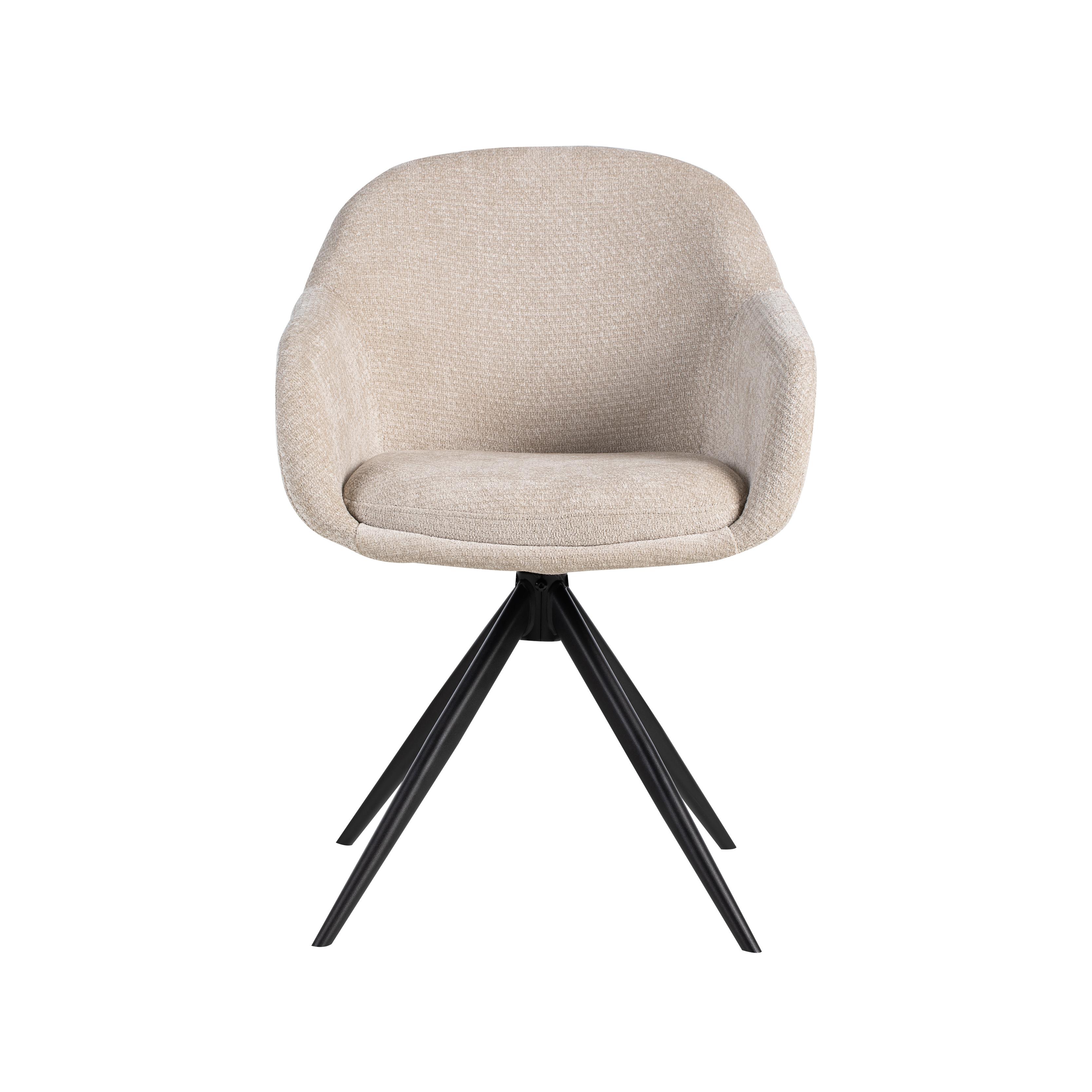  Eetkamerstoel Fiby - Naturel - Elite - Zwart Metalen Frame afbeelding 1