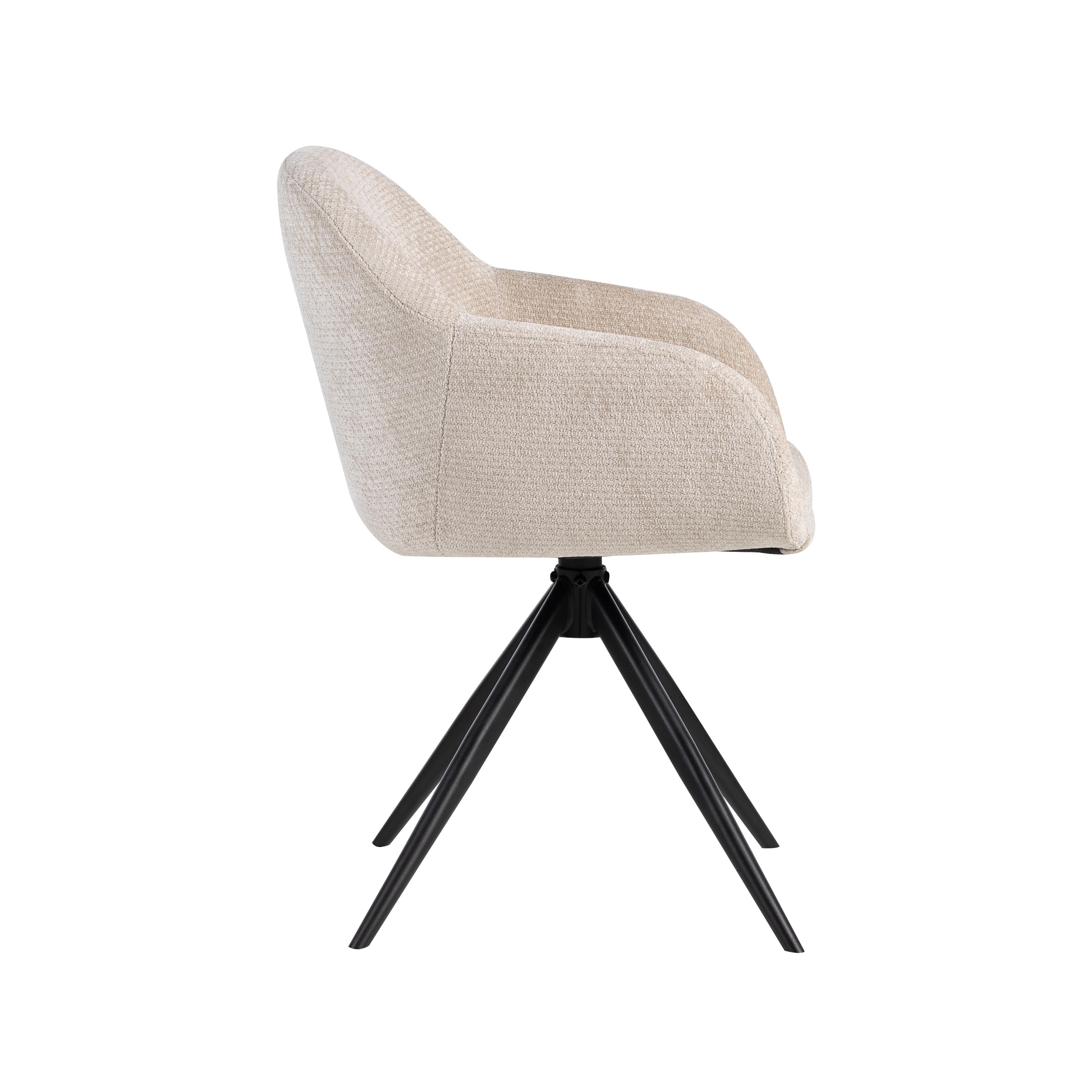  Eetkamerstoel Fiby - Naturel - Elite - Zwart Metalen Frame afbeelding 2