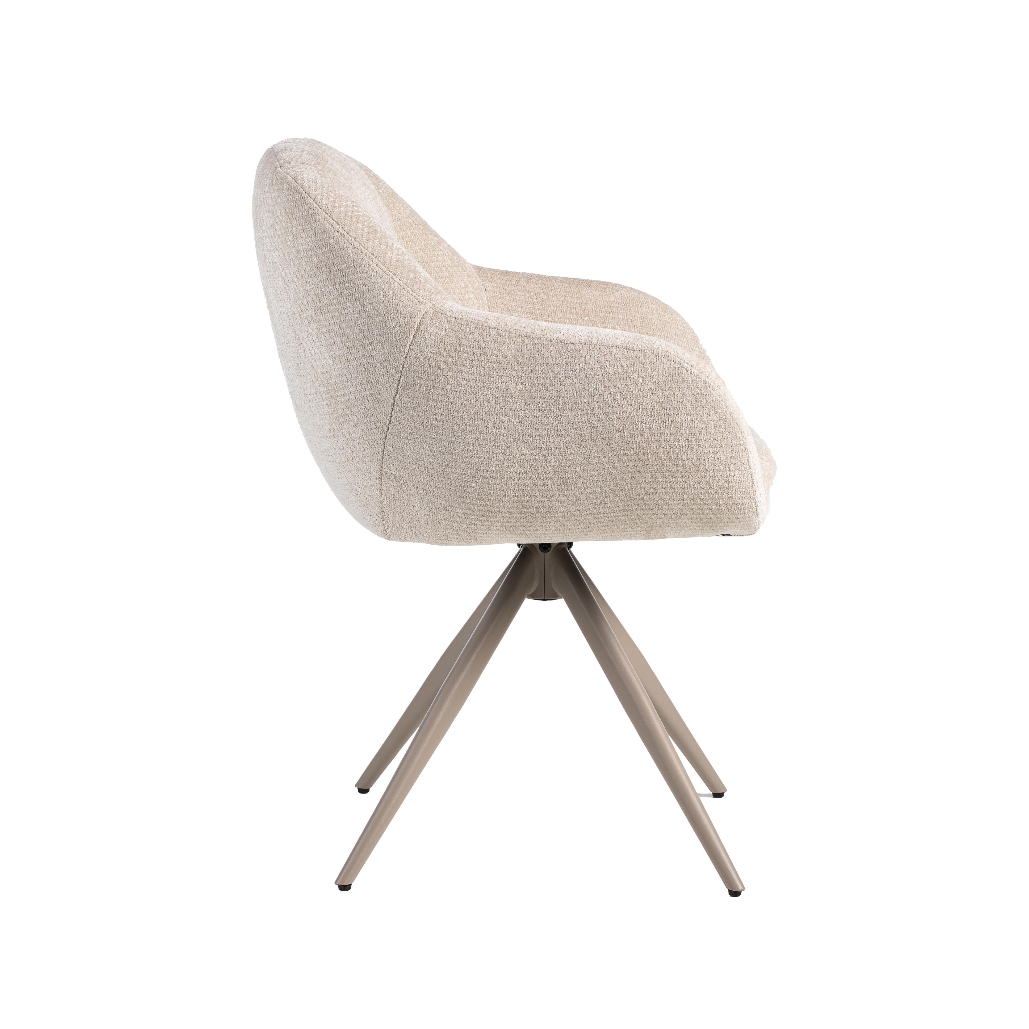  Eetkamerstoel Esma - Naturel - Elite - Taupe Metalen Frame afbeelding 2