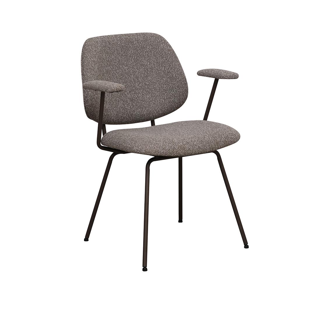  Eetkamerstoel Loreto - Mushroom - Royal Boucle - Brons Metalen Frame afbeelding 1