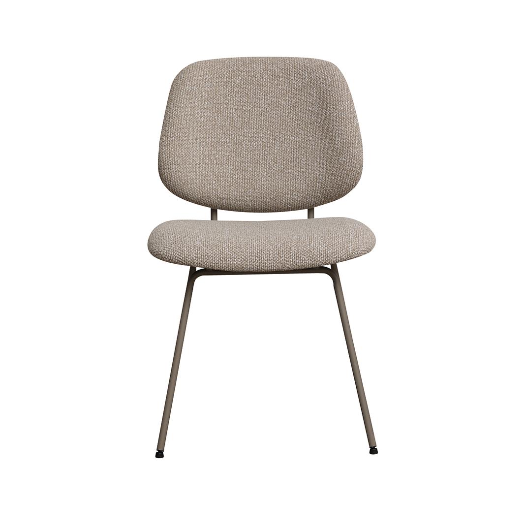  Eetkamerstoel Ravenna - Naturel - Royal Boucle - Taupe Metalen Frame afbeelding 1